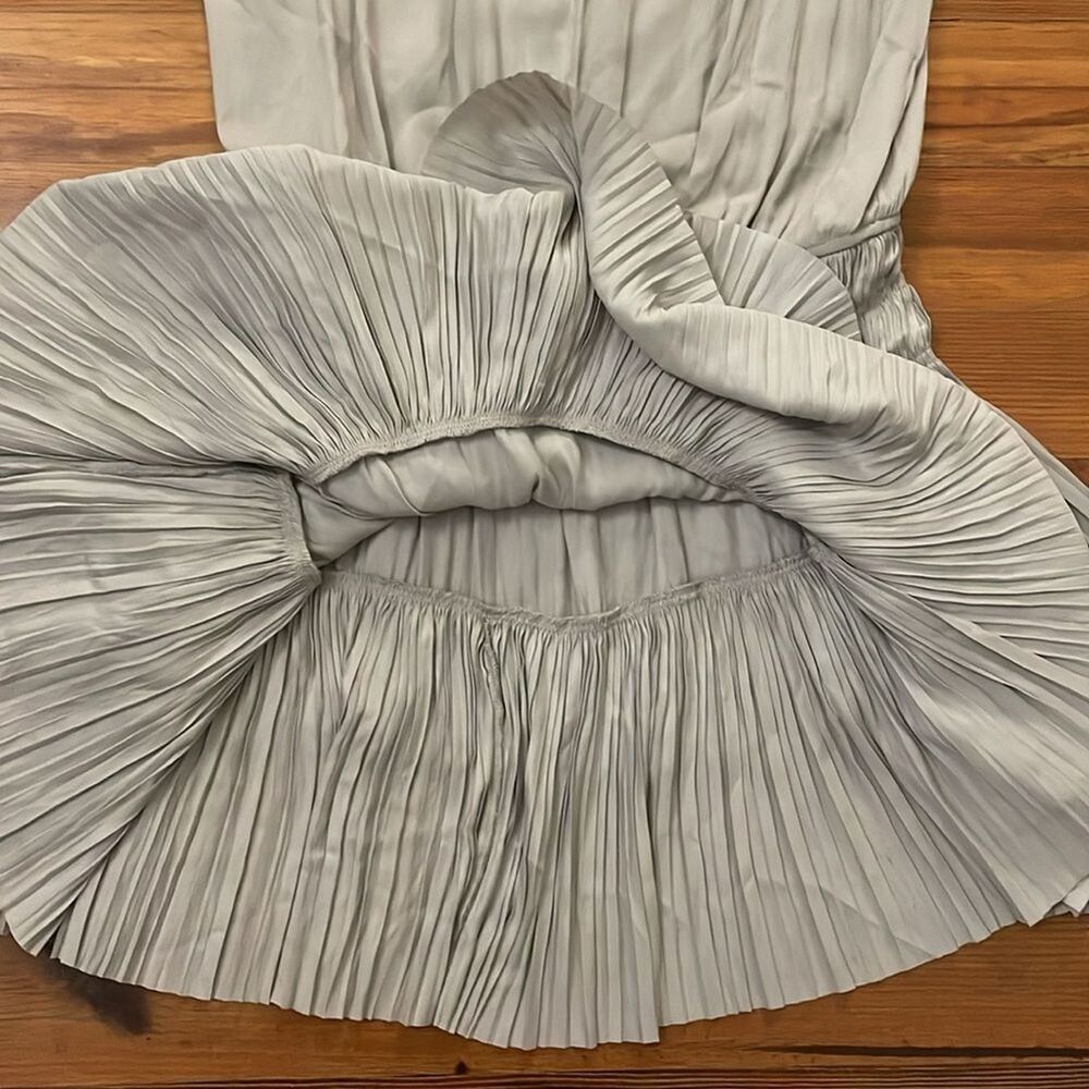 Current Air Gray Split Neck Flutter Sleeve Smocke… - image 11